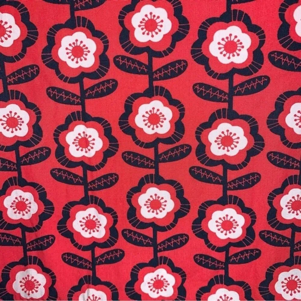 Old Navy Red Floral Navy Blue Dress Girl’s 4T Christmas Daisy Mod Retro Vibe